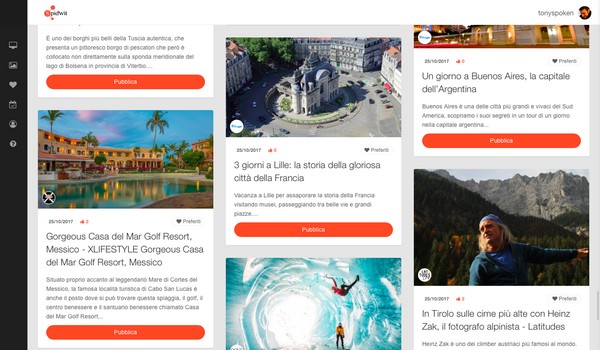 Spidwit: newsfeed settore travel